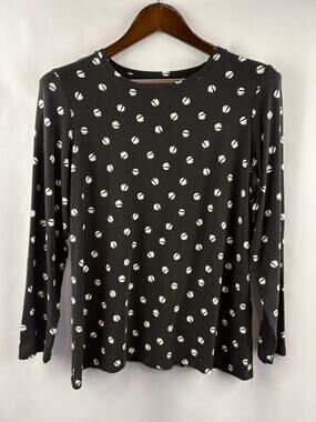 Women’s Chico’s Large Black w/ White Polka Dot Blouse